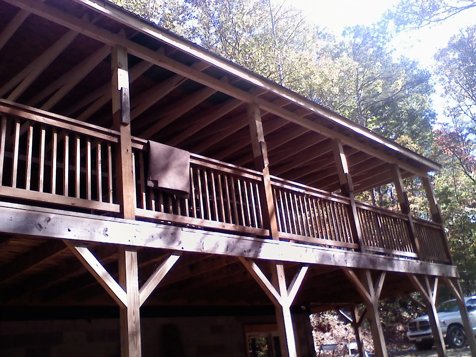 Timber framing under a new elevated porch and deck — Roof Leak Repair in Lorton by Roofing Brothers